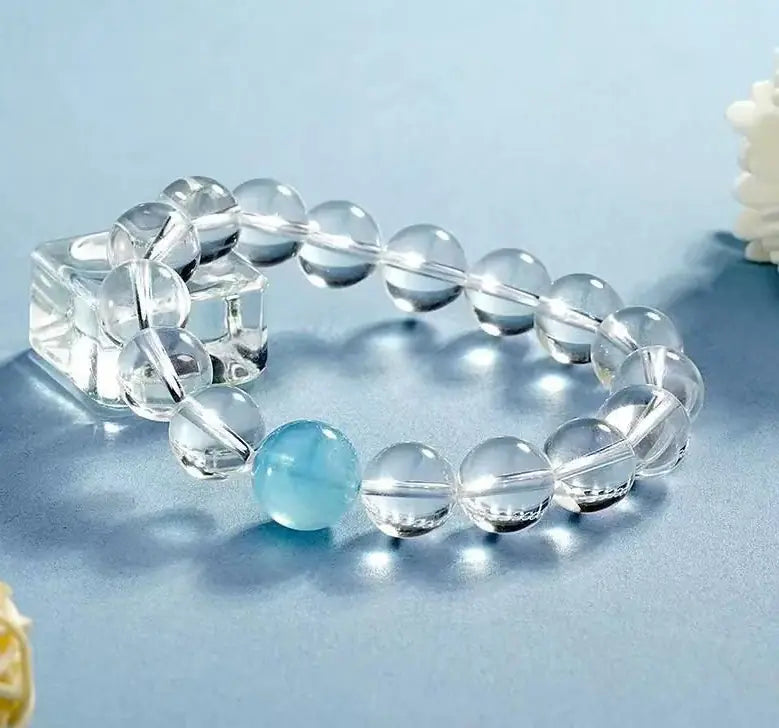 Pure Resonance · Tibetan Craft｜Clear Quartz & Blue Quartz Bracelet