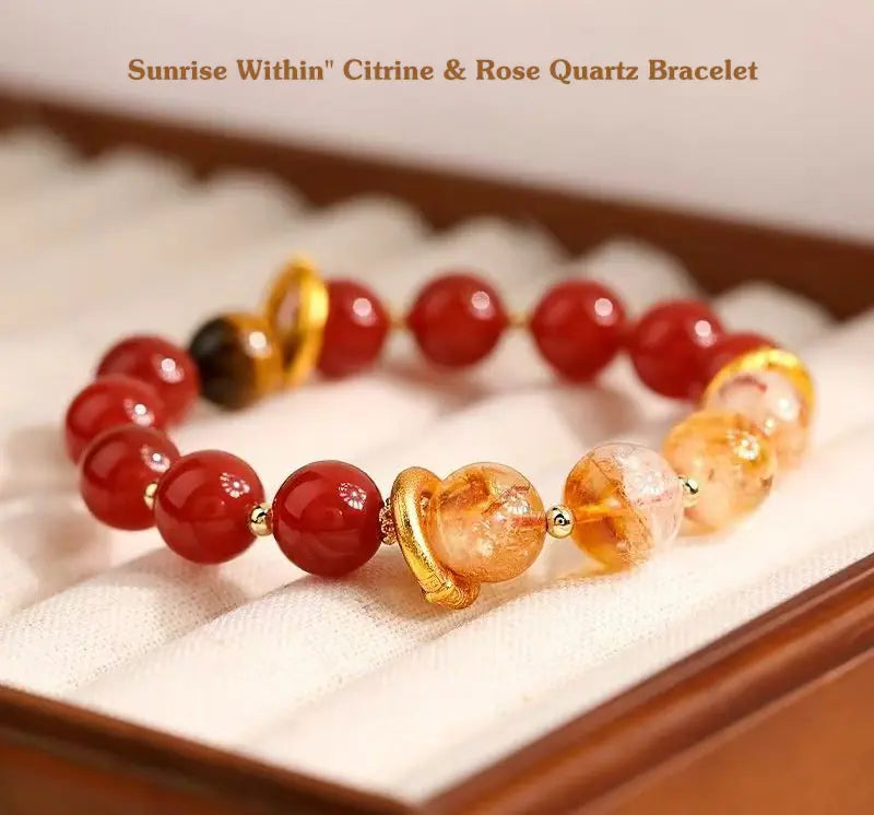 "Sunrise Within" Citrine & Rose Quartz Bracelet｜Heart-Solar Synergy × Abundance Resonance