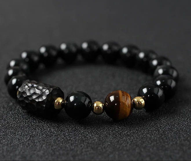 Obsidian Tiger Eye Bracelet｜Highland Craft · Natural Harmony