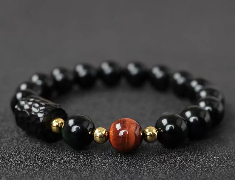 Obsidian Tiger Eye Bracelet｜Highland Craft · Natural Harmony