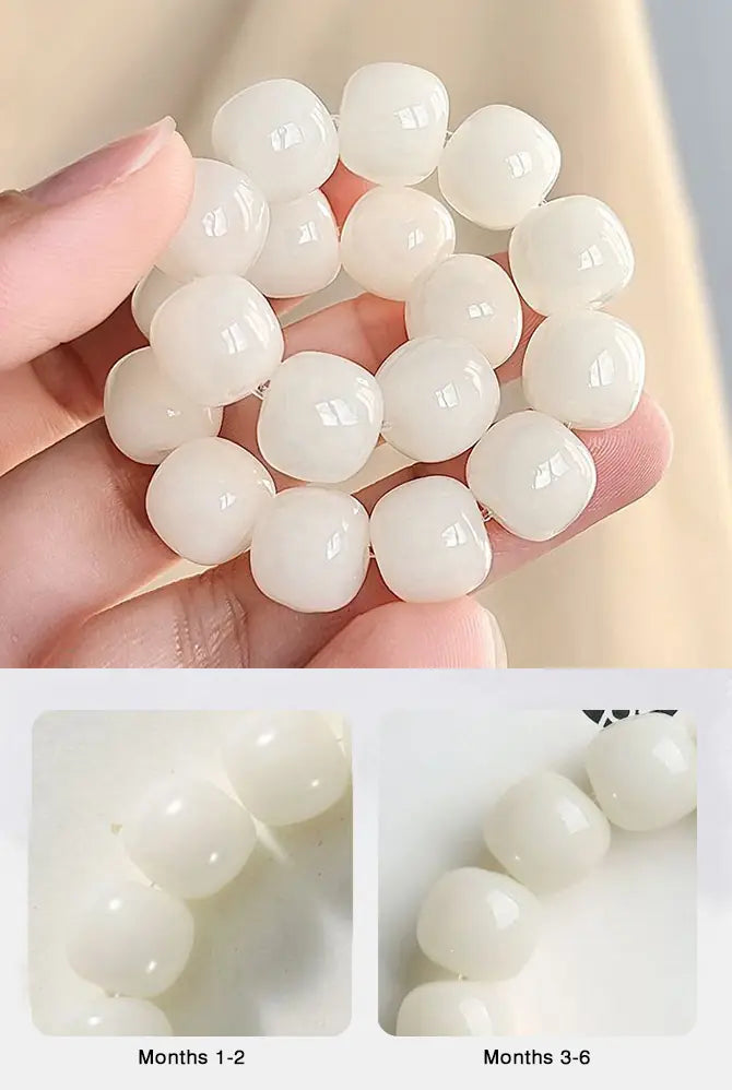White Jade Bodhi Seed Meditation Bracelet