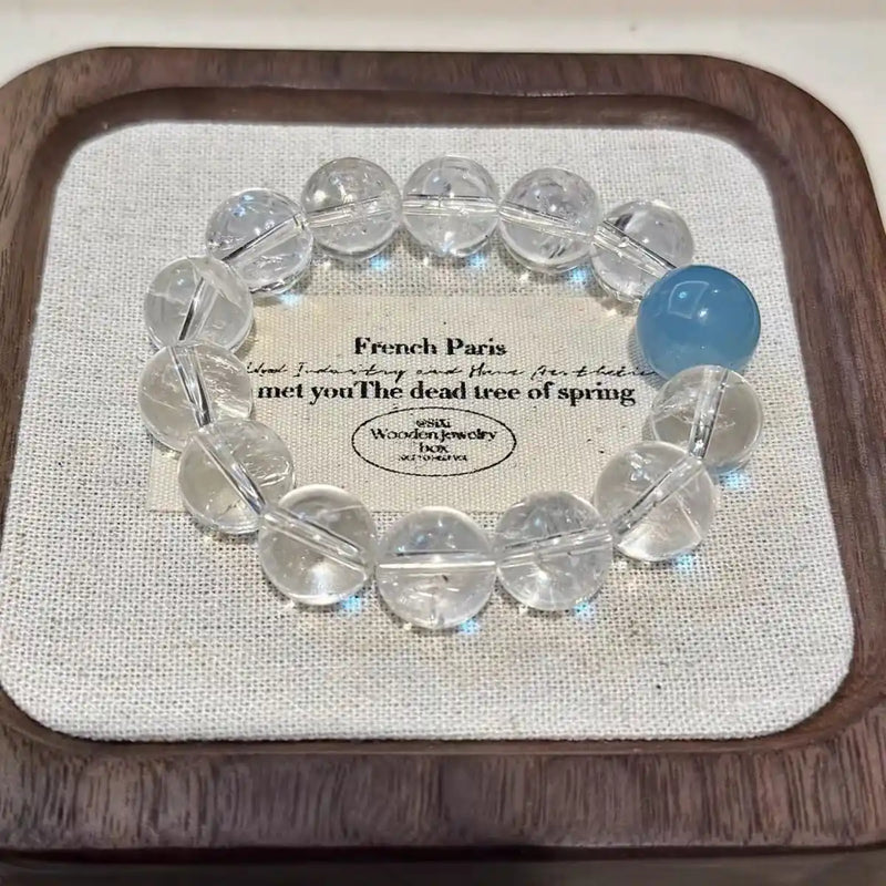 Pure Resonance · Tibetan Craft｜Clear Quartz & Blue Quartz Bracelet