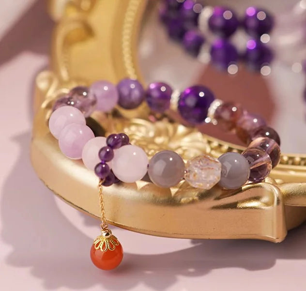 Amethyst & Rose Quartz Duo｜Himalayan Twin Glow · Gentle Energy Strand