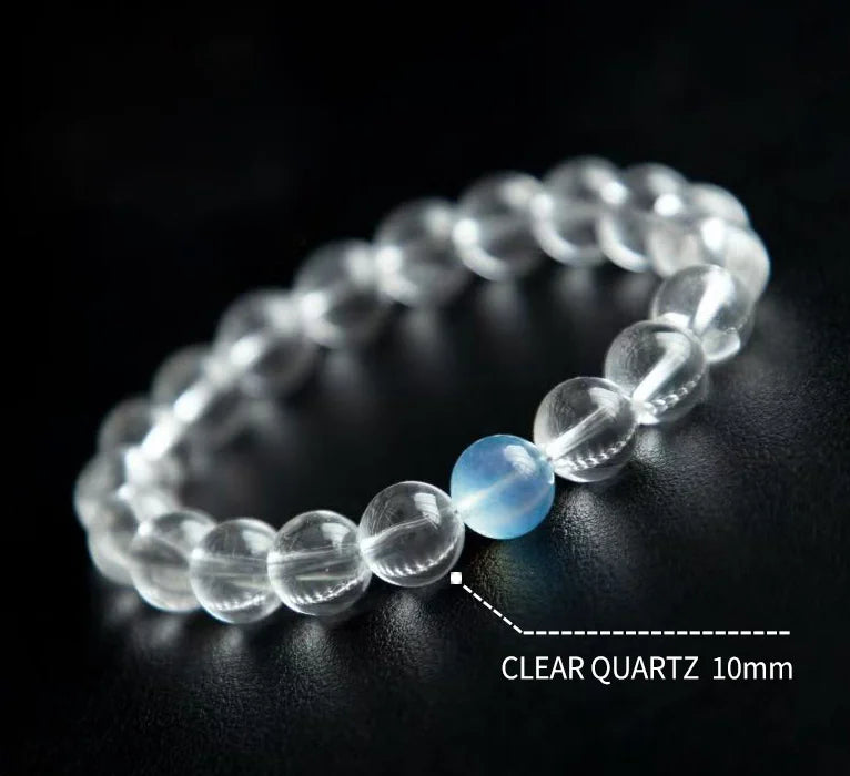 Pure Resonance · Tibetan Craft｜Clear Quartz & Blue Quartz Bracelet